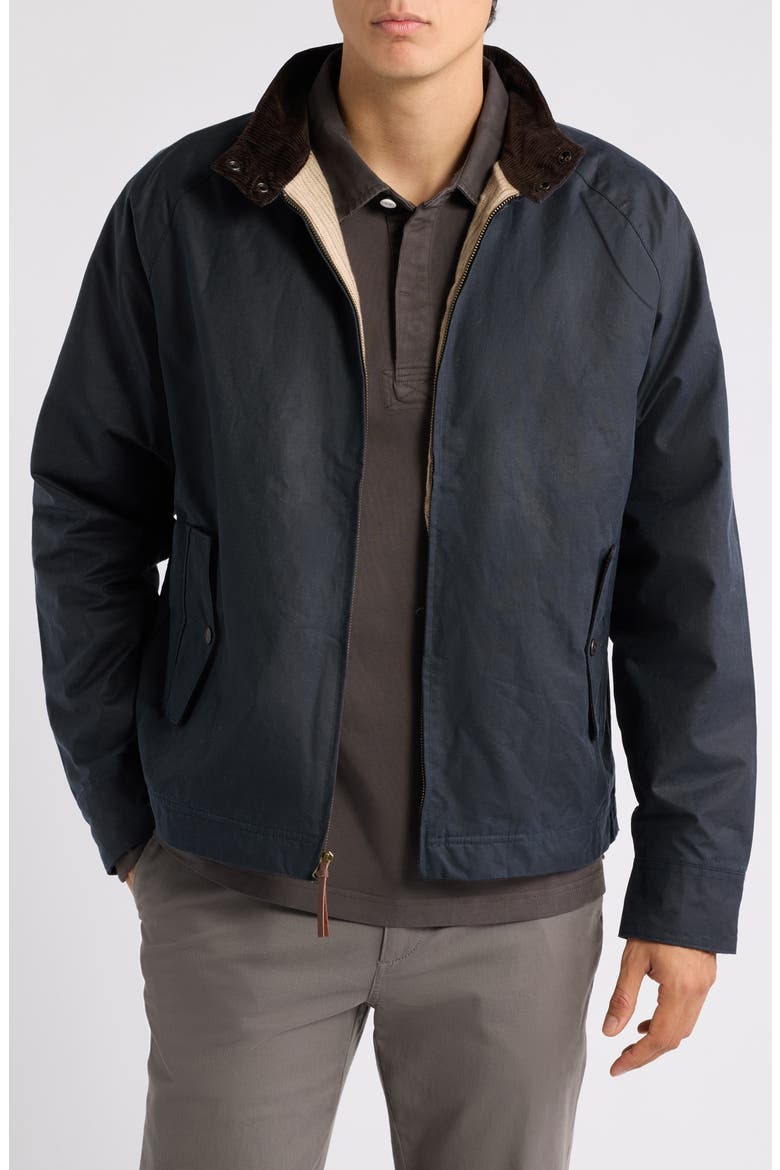 Waxed Harrington Jacket, Main, color, DARK NAVY