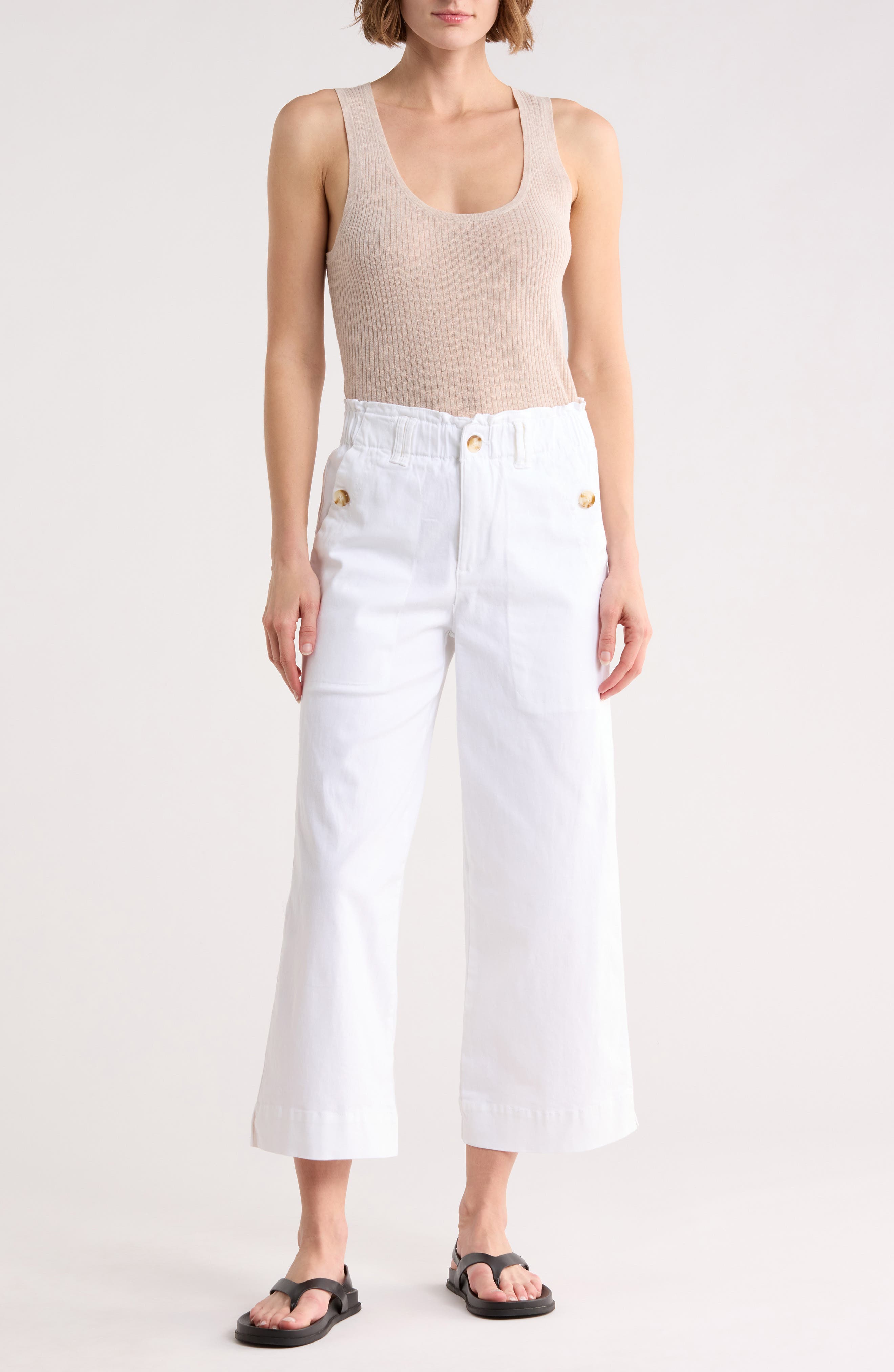Wide Leg Ankle Crop Pants - image 3