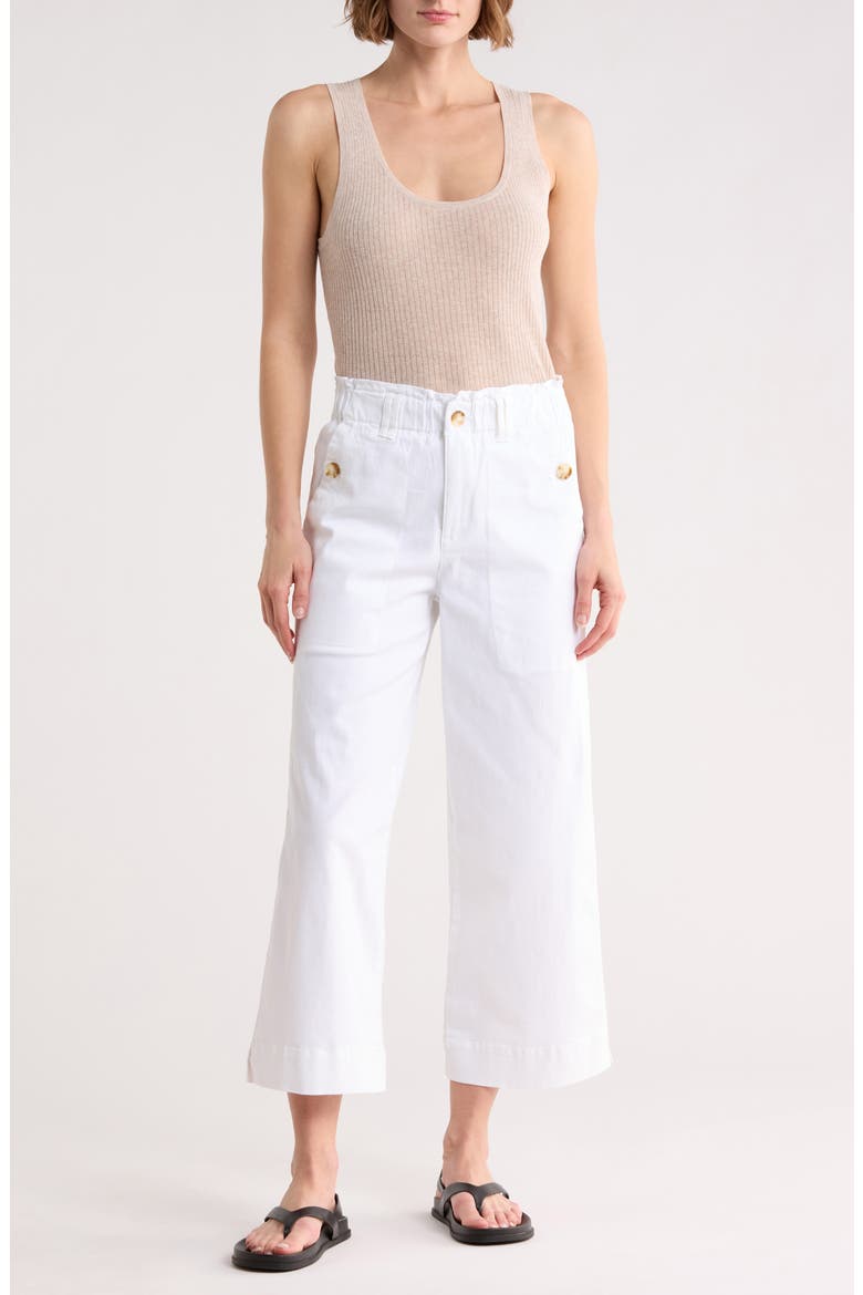 Wide Leg Ankle Crop Pants, Main, color, WHITE