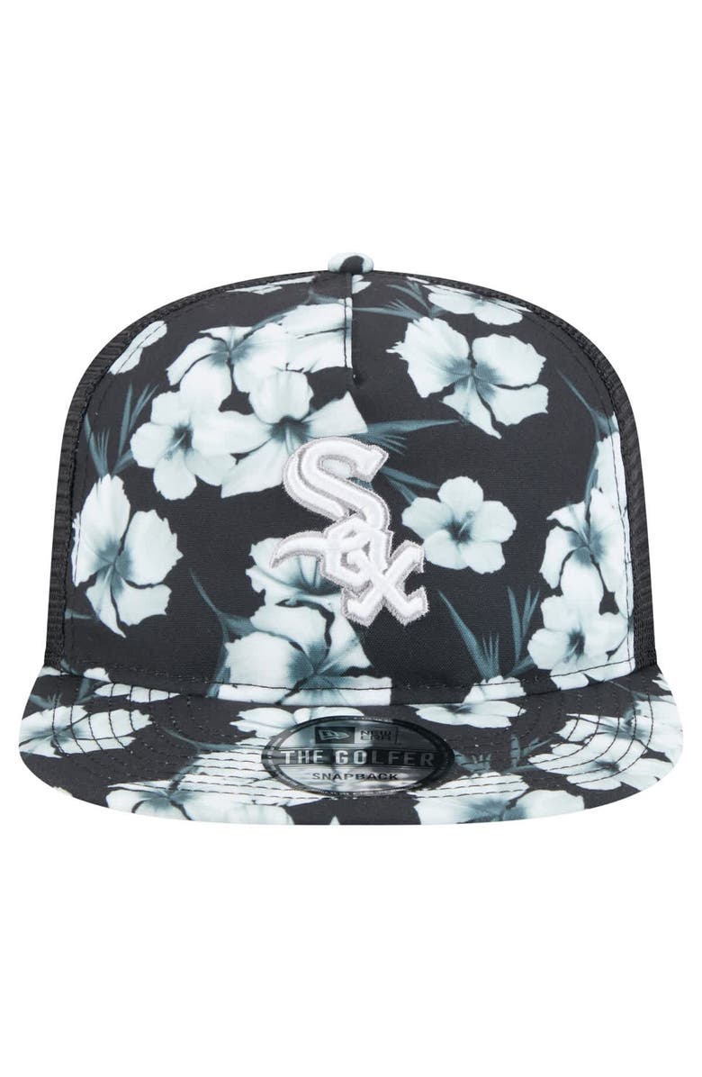 New Era Men's New Era Black Chicago White Sox Adventure Pattern Golfer Trucker Snapback Hat, Alternate, color, Black