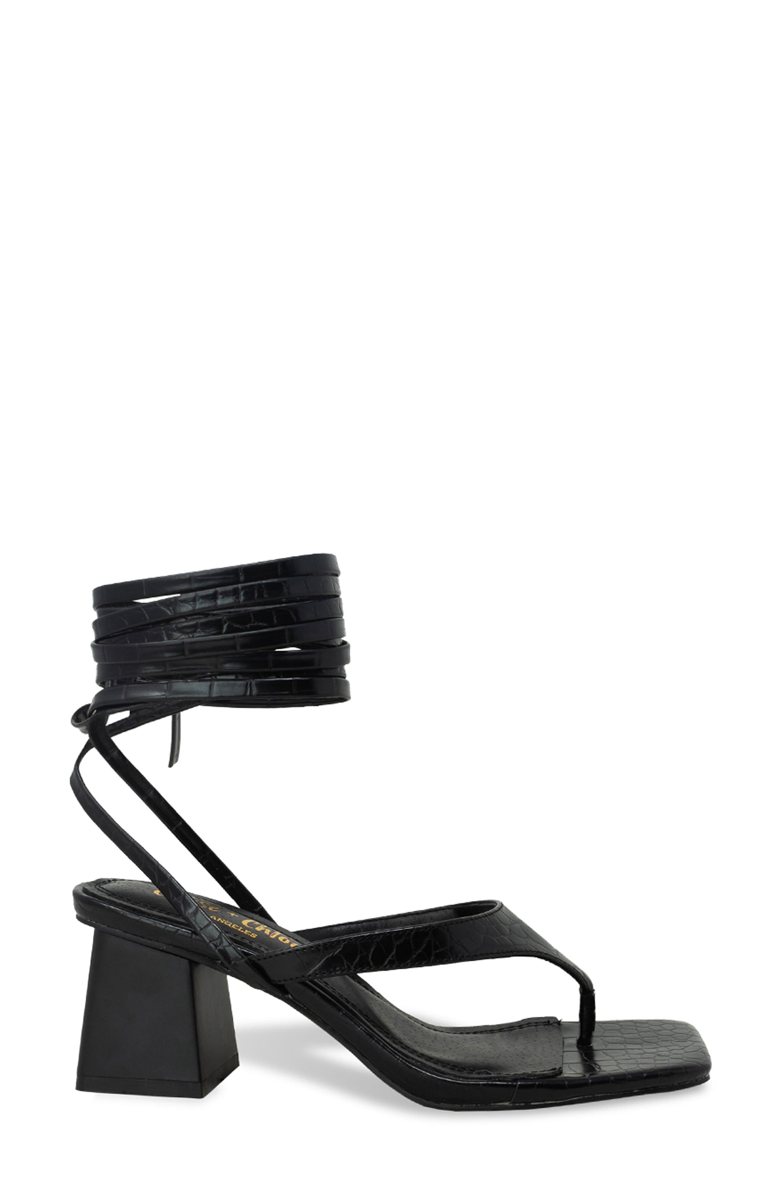 CHASE AND CHLOE Ankle Wrap Block Heel Sandal, Alternate, color, 