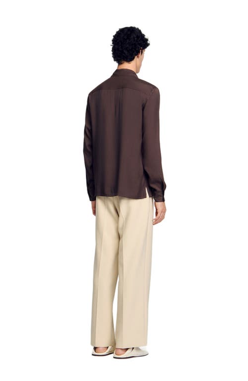 Sandro Floaty Shirt In Moka.
