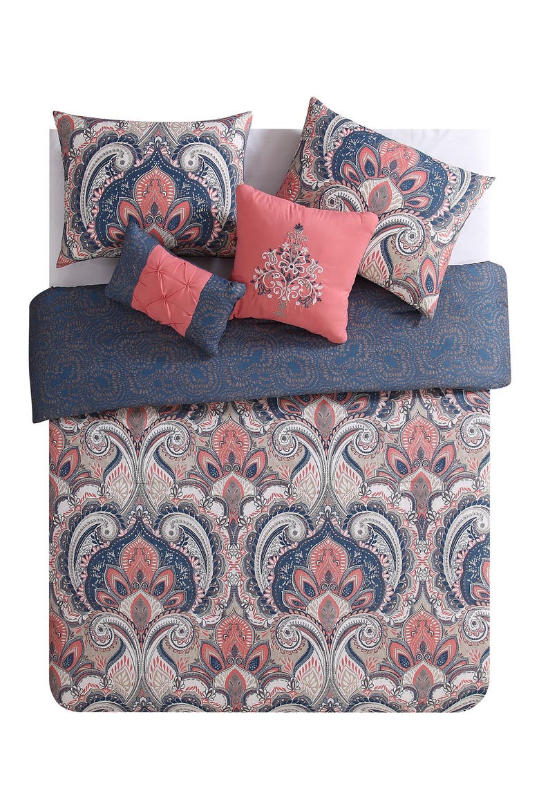 Casa Real Comforter 5-Piece Set, Main, color, CORAL