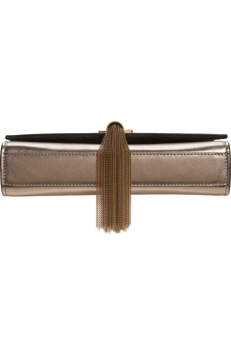 Saint Laurent Small Kate Metallic Leather Crossbody Bag, Alternate, color,