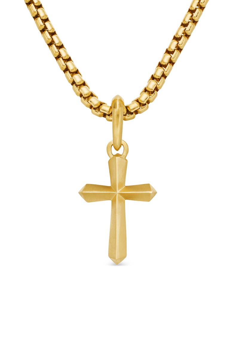 Men's Roman 18K Gold Cross Amulet Enhancer, Alternate, color, GOLD