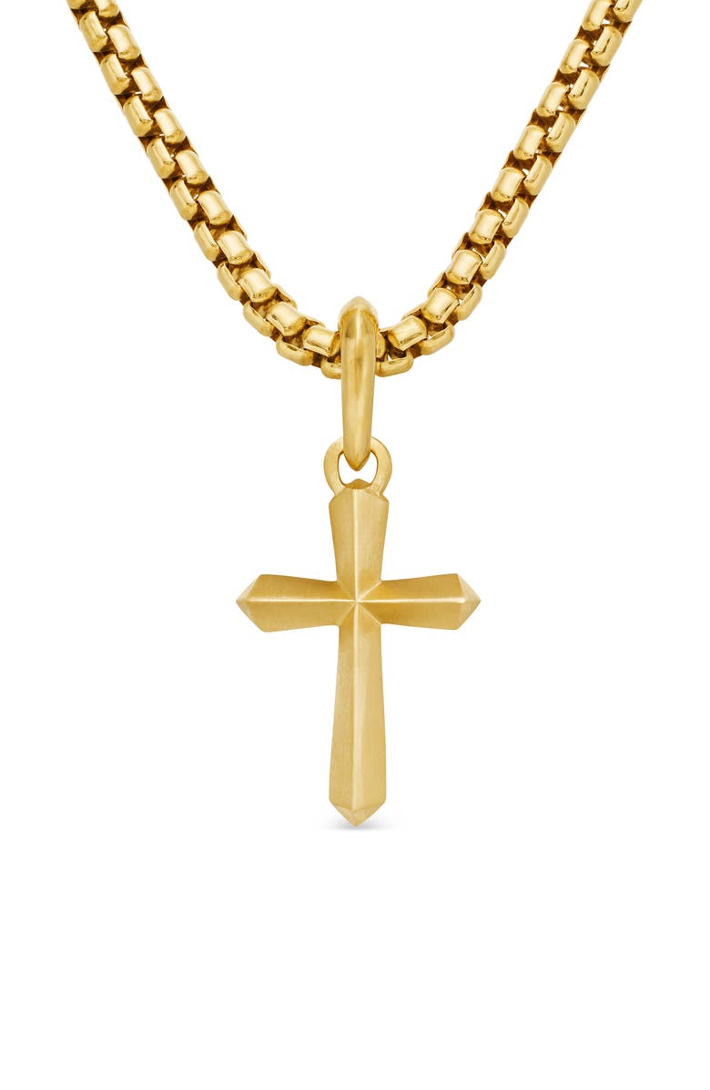 David Yurman Men's Roman 18K Gold Cross Amulet Enhancer, Alternate, color, Gold