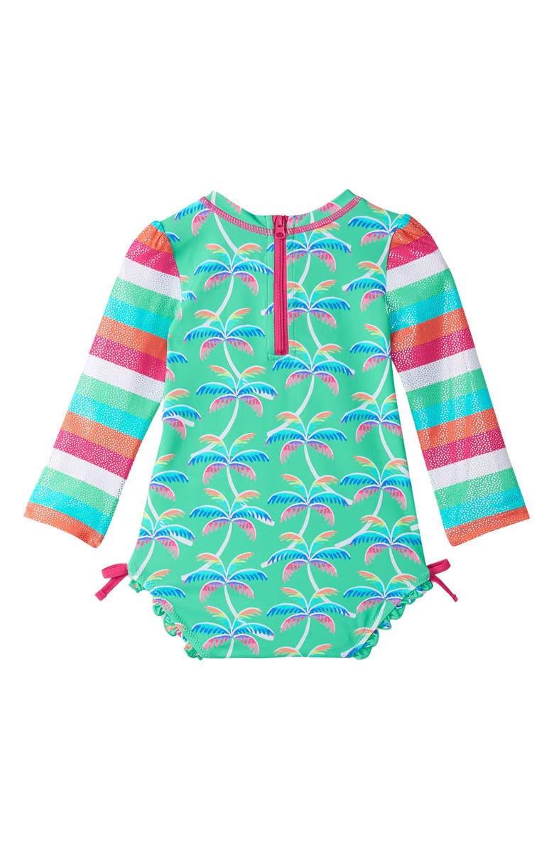 Hatley Rainbow Palm Long Sleeve One-Piece Rashguard Swimsuit, Alternate, color, 