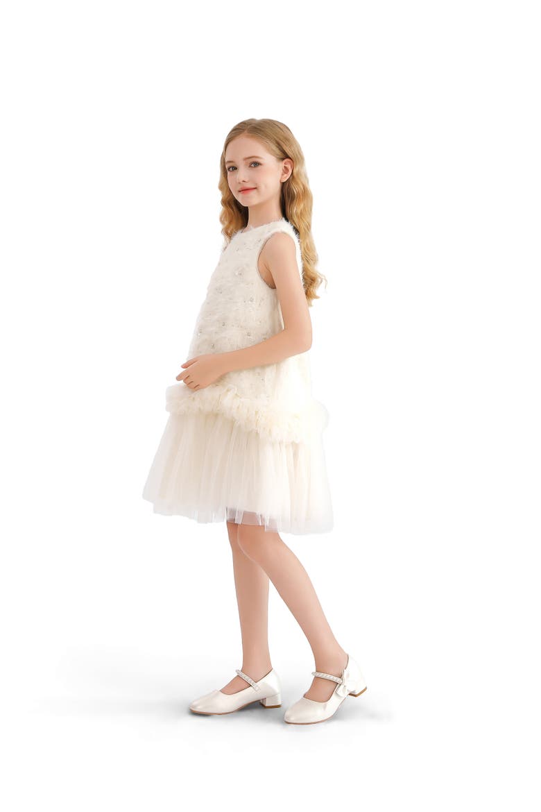 Sparkle Tulle Dress, Alternate, color, Cream