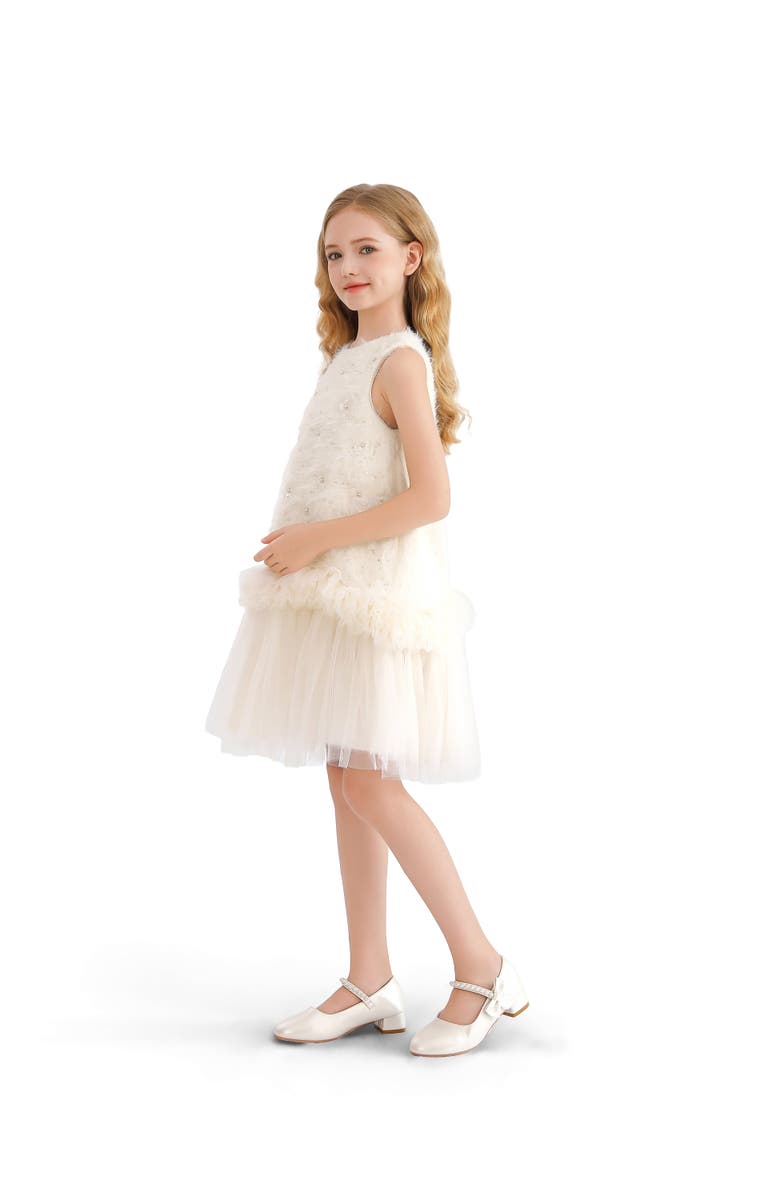Tulleen Sparkle Tulle Dress, Alternate, color, Cream