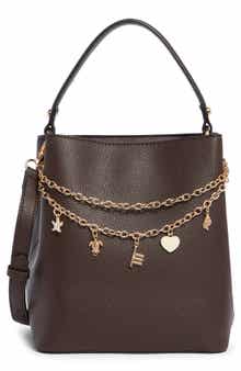 Pebbled Faux Leather Bucket Crossbody Bag