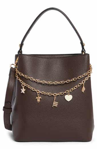 Pebbled Faux Leather Bucket Crossbody Bag