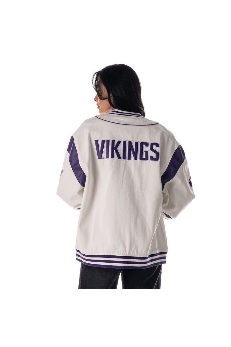 Unisex The Wild Collective  White Minnesota Vikings Oversized Retro Full-Zip Jacket, Alternate, color, White
