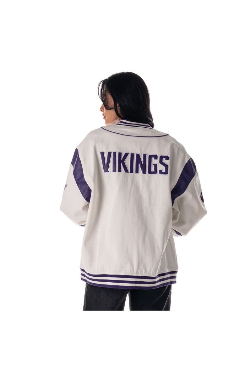 THE WILD COLLECTIVE Unisex The Wild Collective  White Minnesota Vikings Oversized Retro Full-Zip Jacket, Alternate, color, White