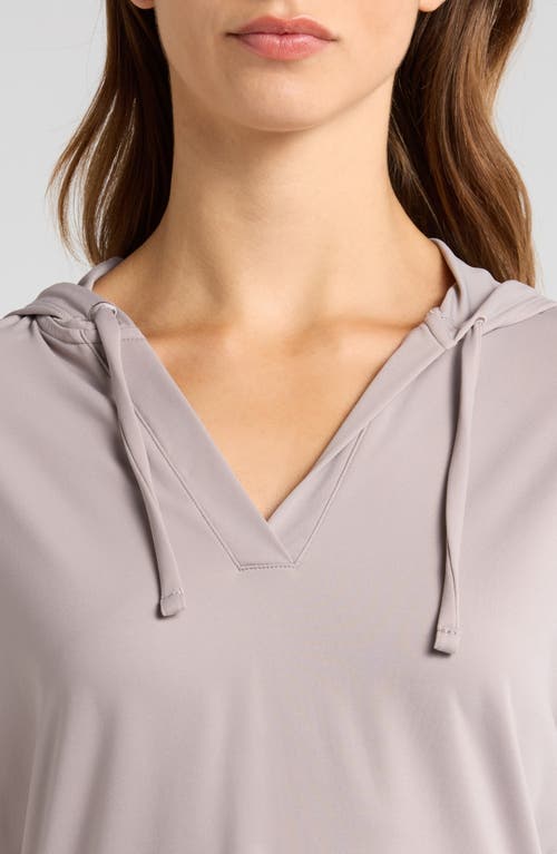 Shop Rhone Serene Stretch Nylon Hoodie In Taupe Mist