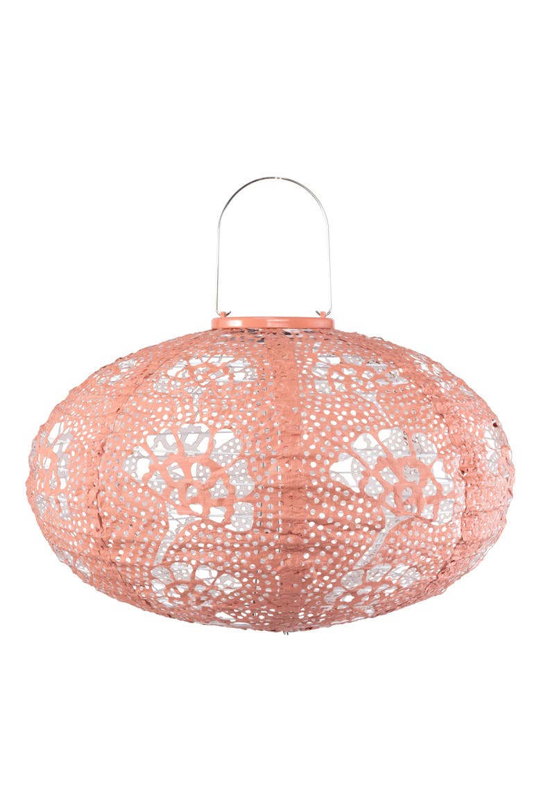 Stella Luxe Oval Yarrow Clay LED Lantern, Main, color, Clay