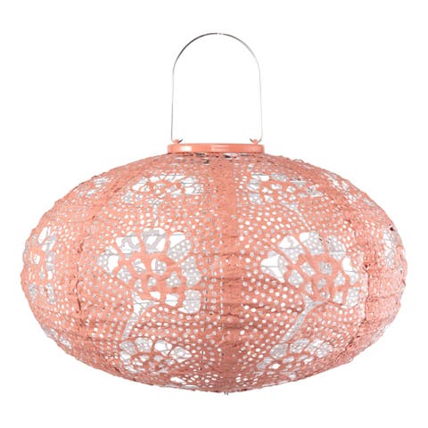 Stella Luxe Oval Yarrow Clay LED Lantern (Battery Powered)
