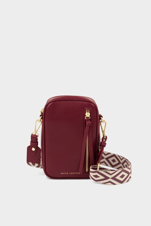 Hallie Small Crossbody Bag in Cherry