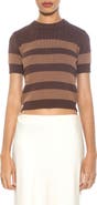 Alexia Admor Pat Stripe Short Sleeve Sweater Top