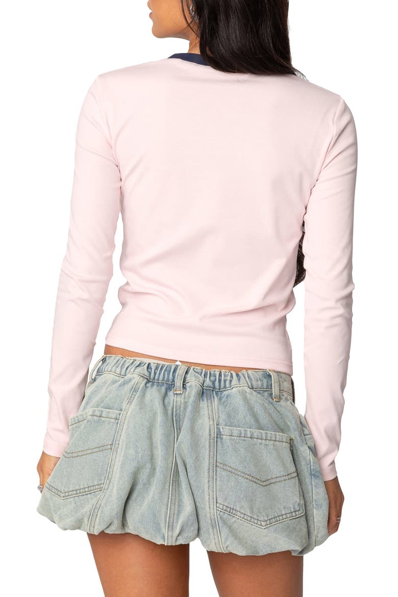 Italy Long Sleeve Crop T-Shirt, Alternate, color, LIGHT-PINK