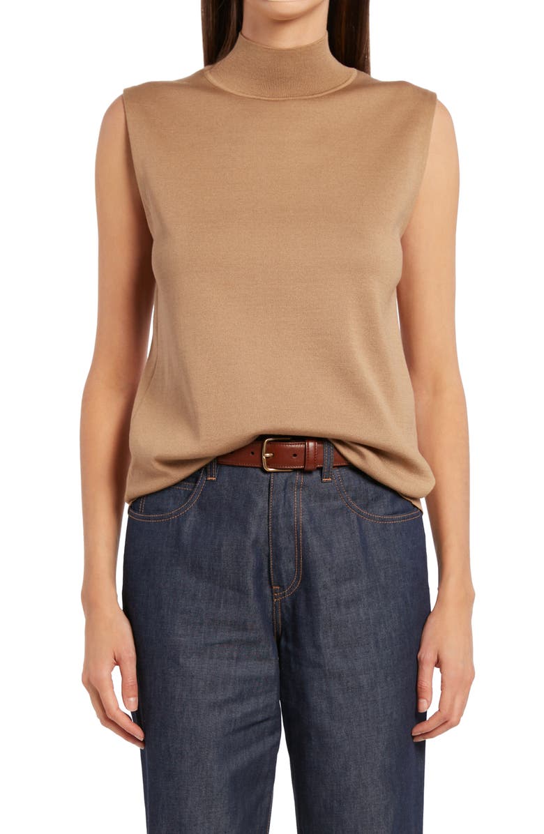 The Row Gianico Silk Blend Mock Neck Top, Main, color,