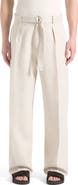 Manière De Voir Loic Wide Leg Textured Trousers with Belt