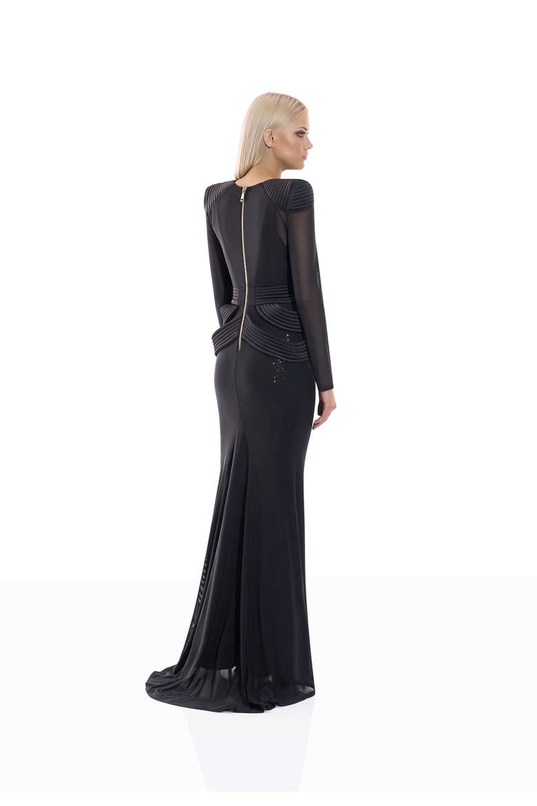 Mimicry 2 pc gown, Alternate, color, BLACK