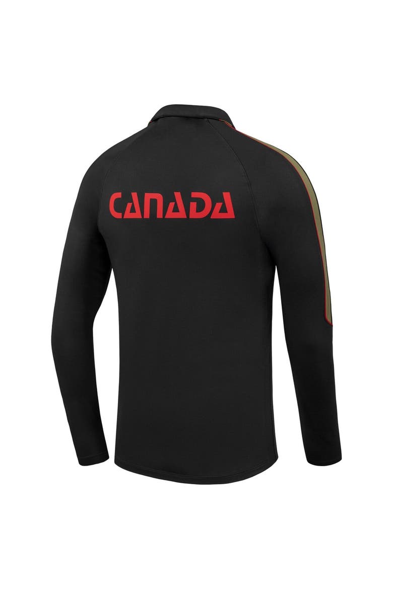 Men's Nike  Black Canada Soccer Strike Drill Quarter-Zip Long Sleeve Dri-FIT Top, Alternate, color, Black