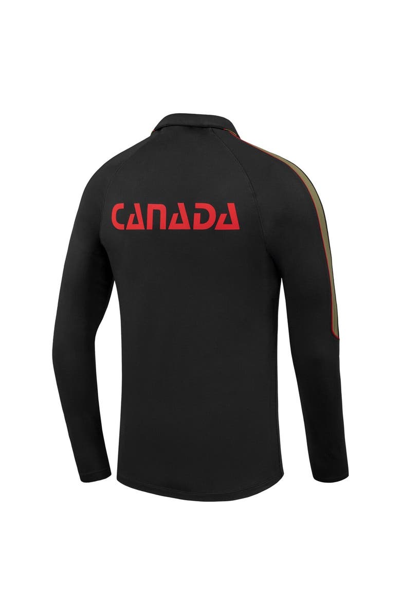 Nike Men's Nike  Black Canada Soccer Strike Drill Quarter-Zip Long Sleeve Dri-FIT Top, Alternate, color, Black