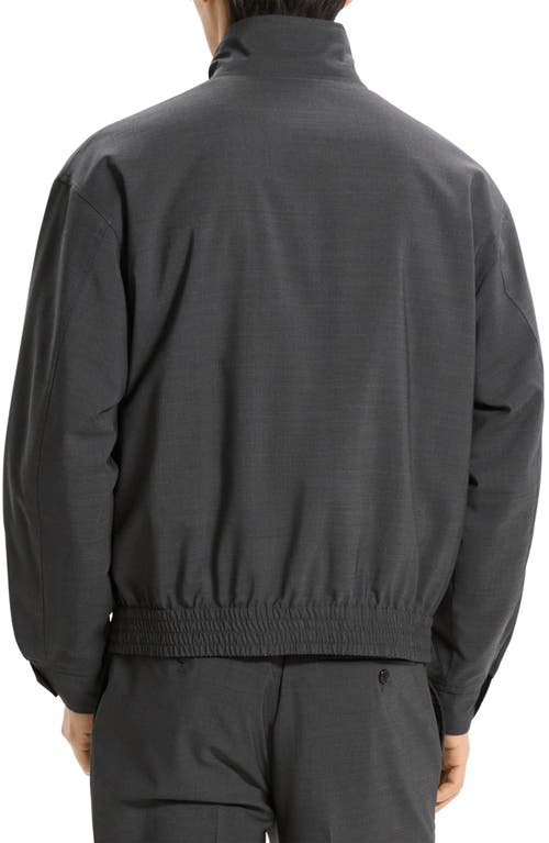 Theory Straight Collar Reversible Moto Jacket In Gray