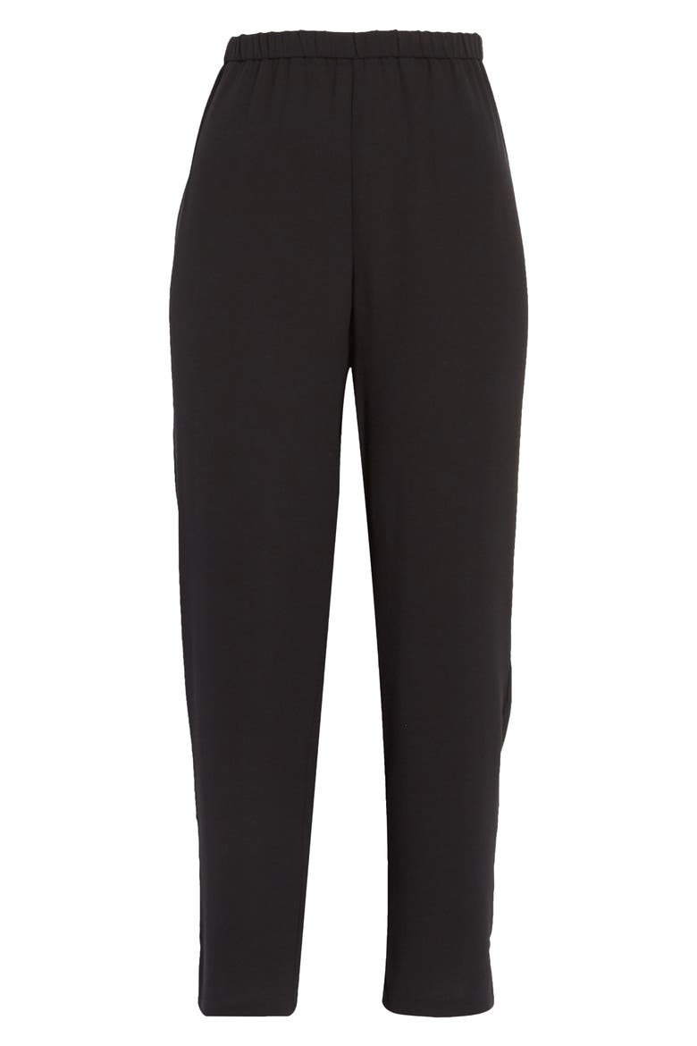 Tapered Silk Pants, Alternate, color, BLACK