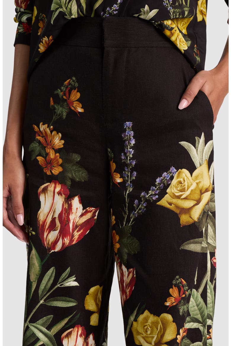 Dylan High Waist Wide Leg Pants, Alternate, color, DESERT SPRIGS BLACK