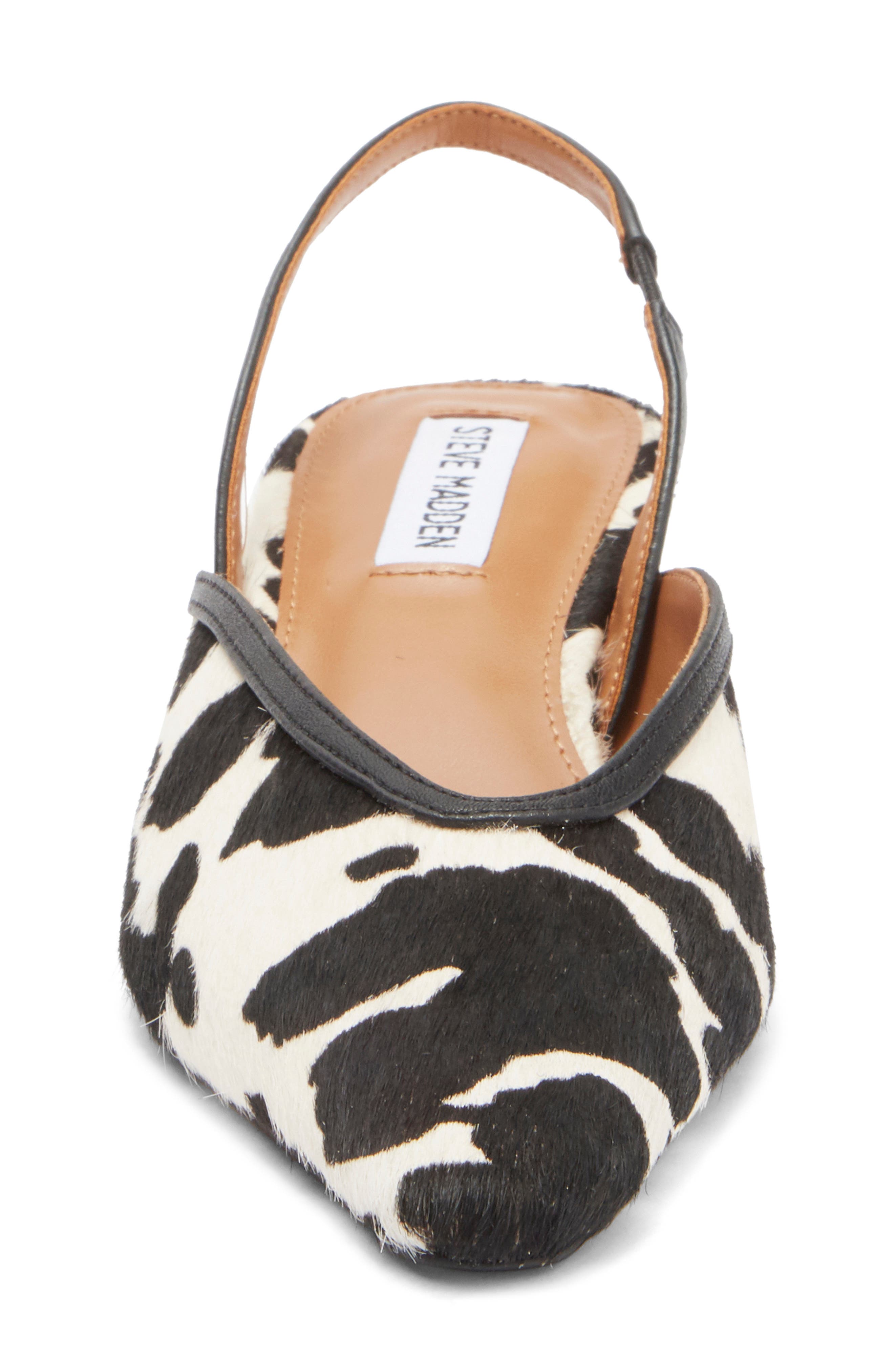 Steve Madden Haleigh Slingback Pump, Alternate, color, Black/White Calf Hair