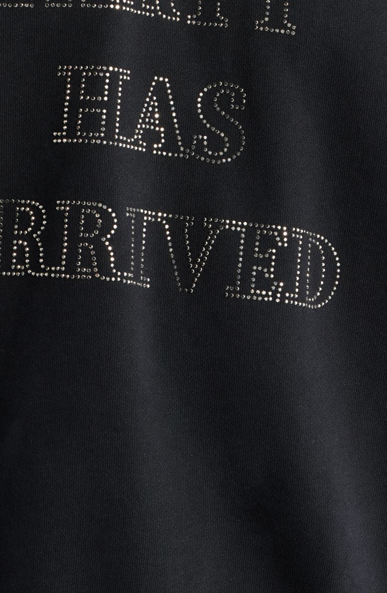 BOSS Orange Eland Party Time Embellished Cotton Graphic Sweatshirt, Alternate, color, Black