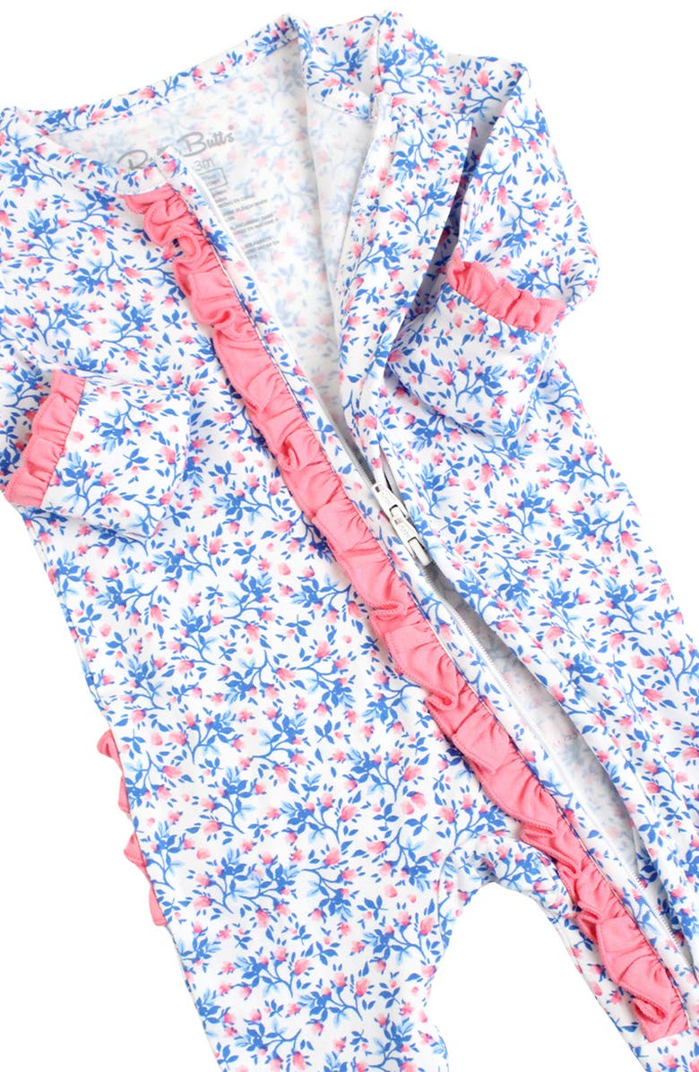 RuffleButts Kids' Tea Time Ruffle Fitted One-Piece Footie Pajamas, Alternate, color, 