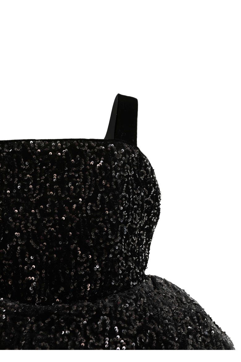 Sequin Floral Bodice Dress, Alternate, color, Black