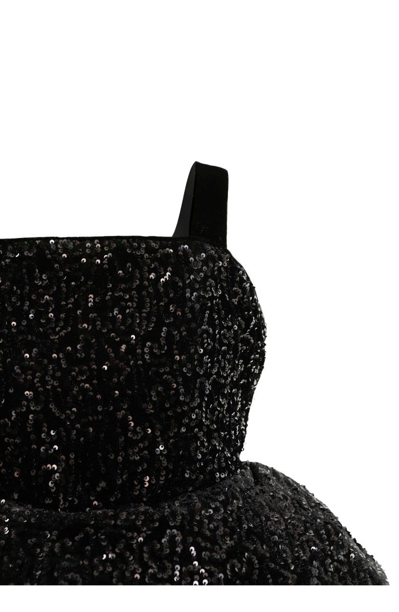 Tulleen Glitter & Tulle Celebration Dress, Alternate, color, Black