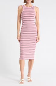Madden Girl Stripe Sleeveless Midi Dress