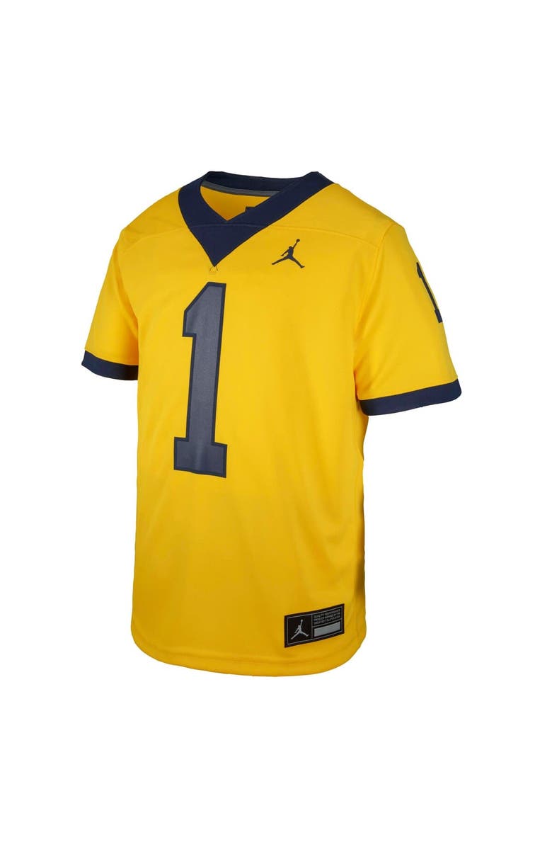 Jordan Brand Youth Jordan Brand #1 Maize Michigan Wolverines Untouchable Replica Game Jersey, Alternate, color, Maize