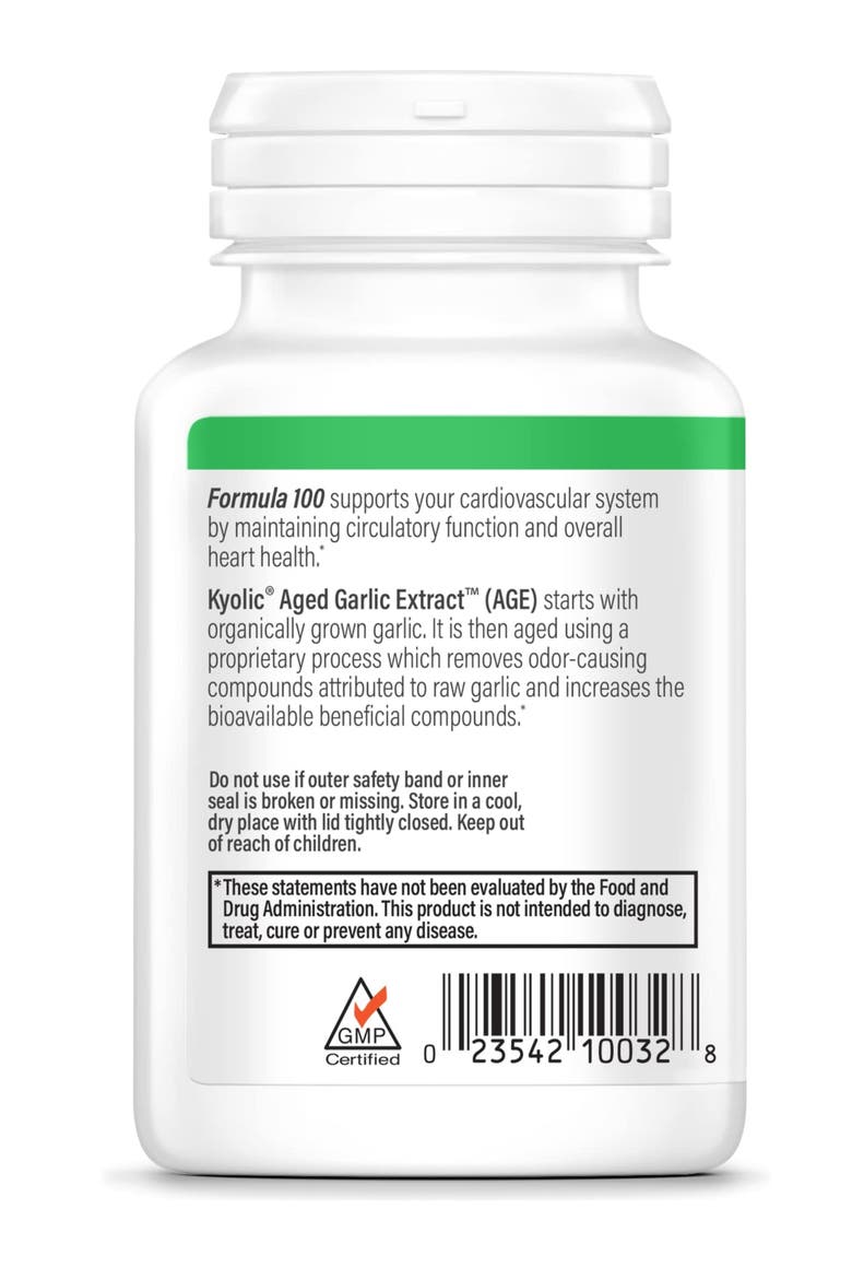 Aged Garlic Extract Formula 100, Cardiovascular Health, 200 tablets., Alternate, color, None