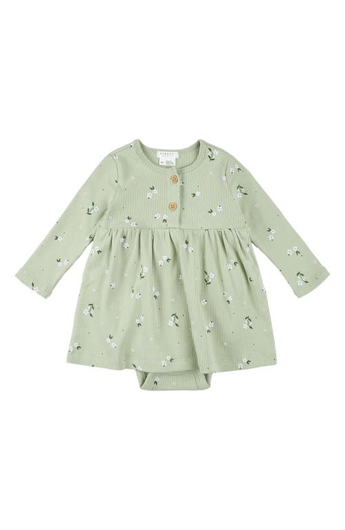 FIRSTS BY PETIT LEM FIRSTS BY PETIT LEM FLORAL LONG SLEEVE COTTON SKIRTED BODYSUIT 