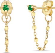 Zoë Chicco Emerald Chain Front/Back Earring