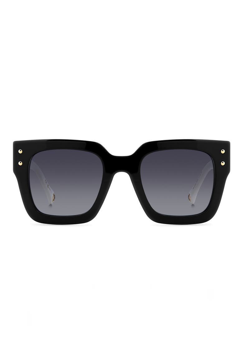 51mm Gradient Square Sunglasses, Main, color, BLACK/ DARK GREY SF