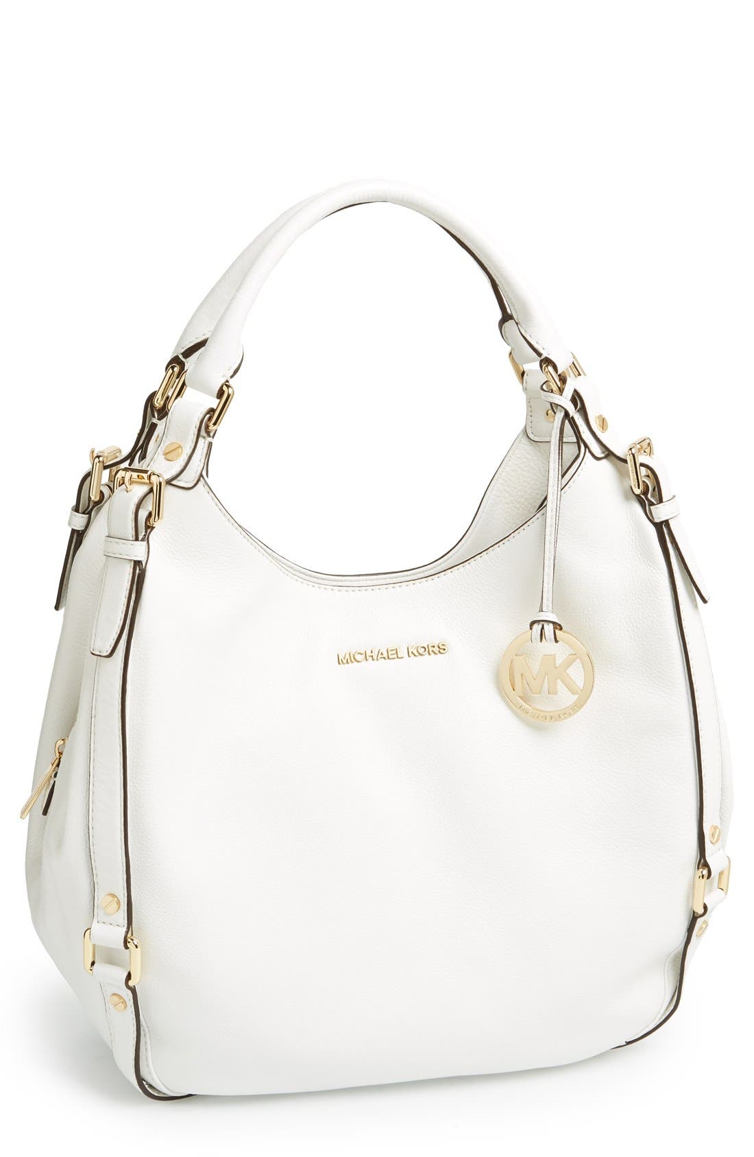'Bedford - Large' Shoulder Hobo, Main, color, OPTIC WHITE