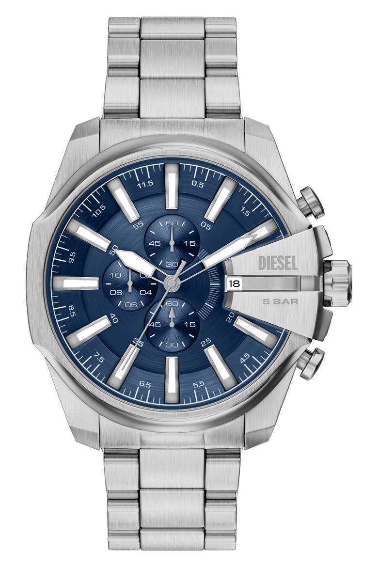Mega Chief Gunmetal Chronograph Watch, 48mm, Main, color, SILVER