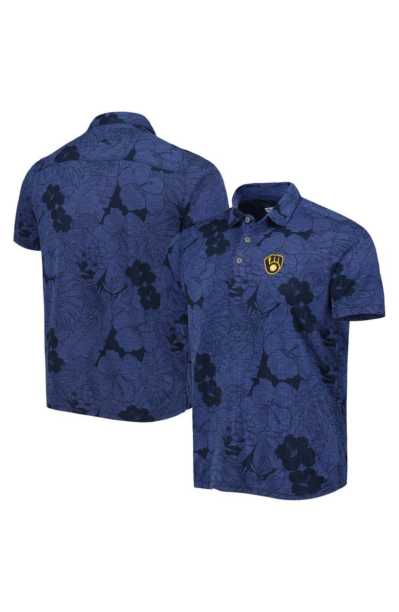 Tommy Bahama Men's Tommy Bahama  Navy Milwaukee Brewers Blooms Polo, Main, color, 