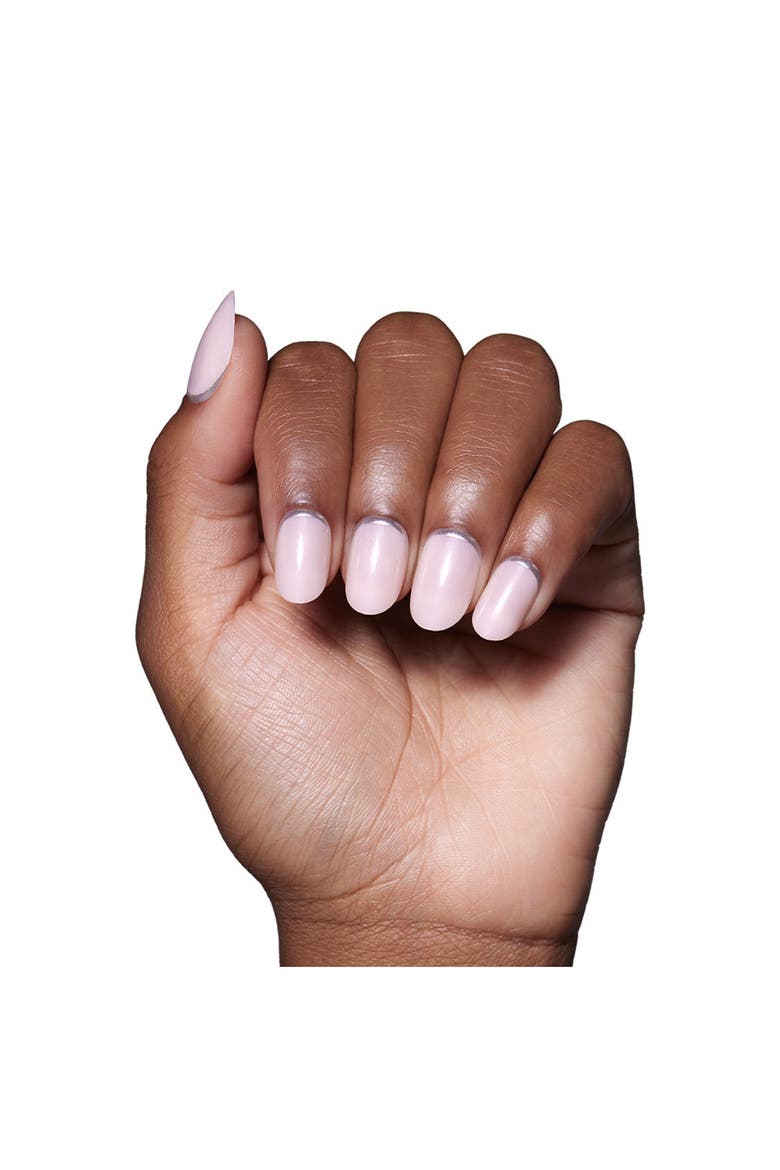 Short Round Press-On Nails Set, Alternate, color, SILVER BELLE