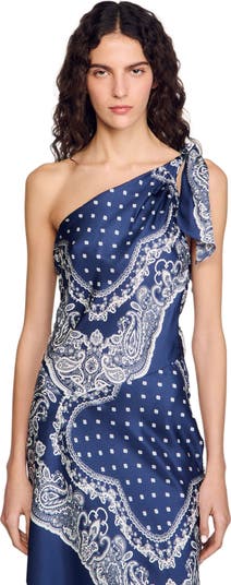 ワンピース BANDANA-PRINT MAXI DRESS Bandana-print maxi dress brown For Women | Sandro Paris