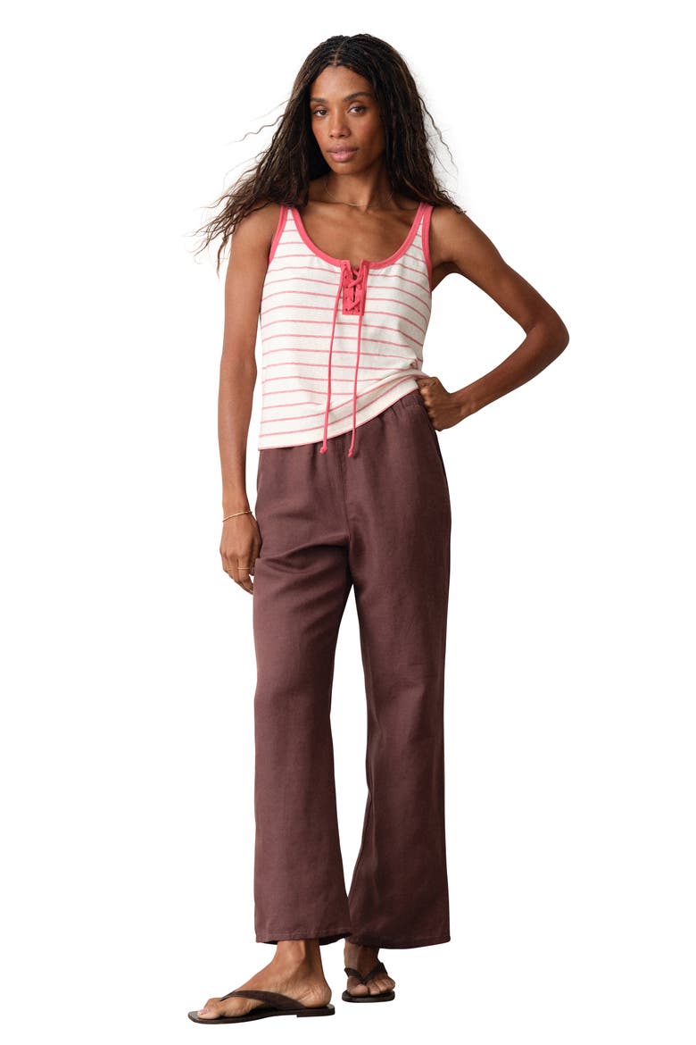 Laci Stripe Hemp & Cotton Tank, Alternate, color, RED AND CREAM STRIPE