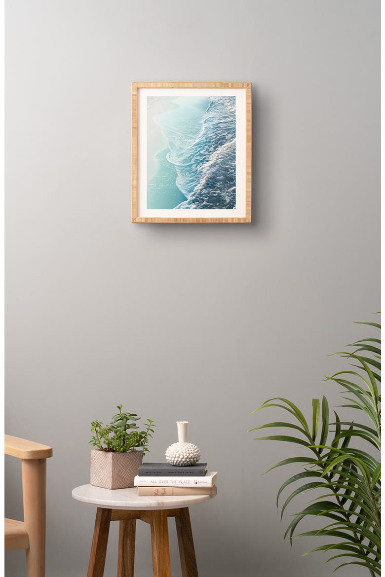 Soft Turquoise Ocean Dream Waves Framed Wall Art, Alternate, color, BLUE