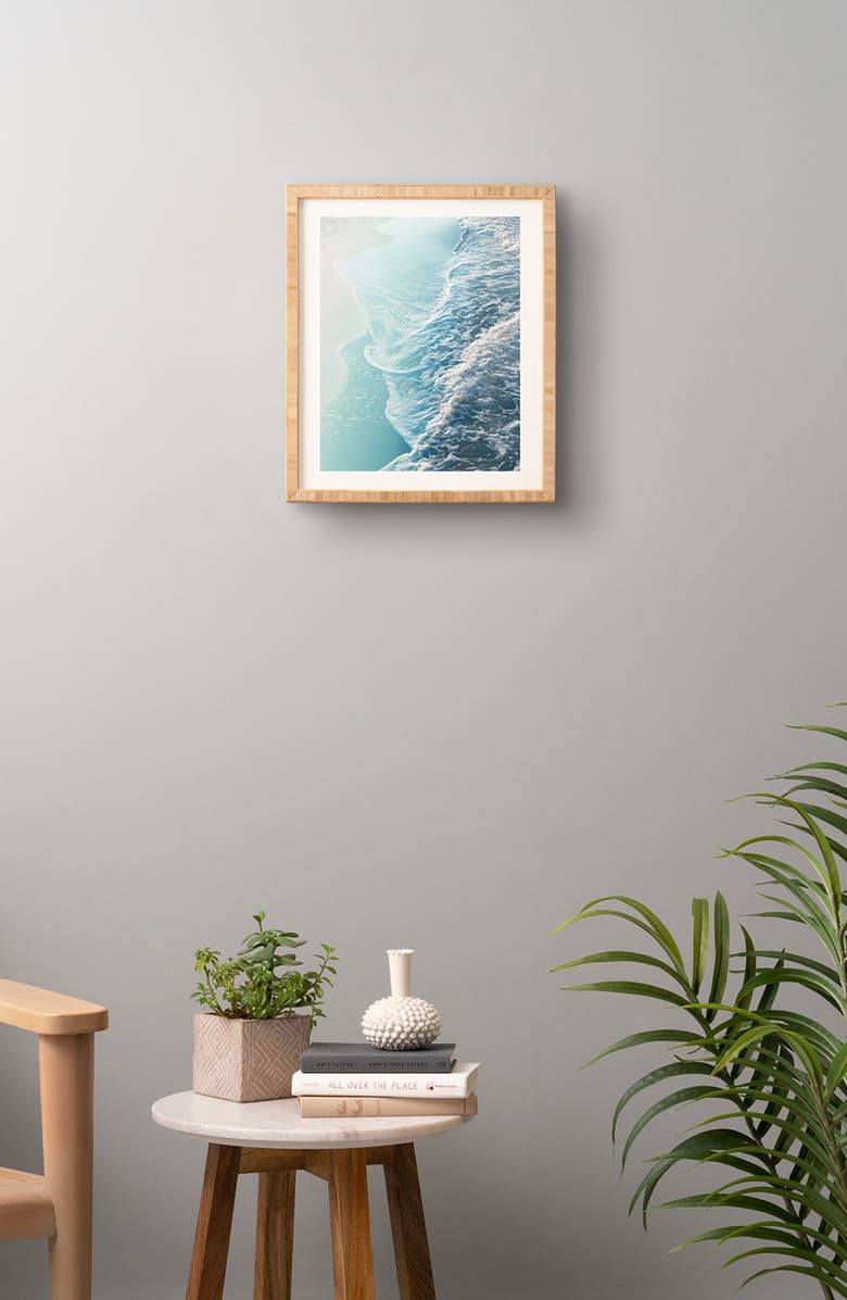 Deny Designs Soft Turquoise Ocean Dream Waves Framed Wall Art, Alternate, color,